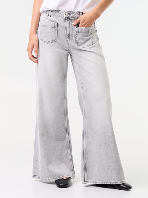 Jean wide leg / coupe large avec poches plaquées - Kiabi
