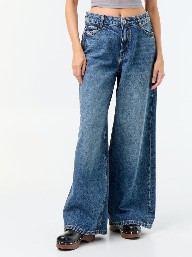 Jean wide leg / coupe large Bleu - Kiabi