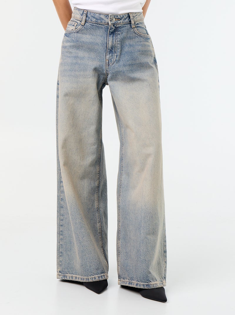 Jean wide leg / coupe large Bleu - Kiabi