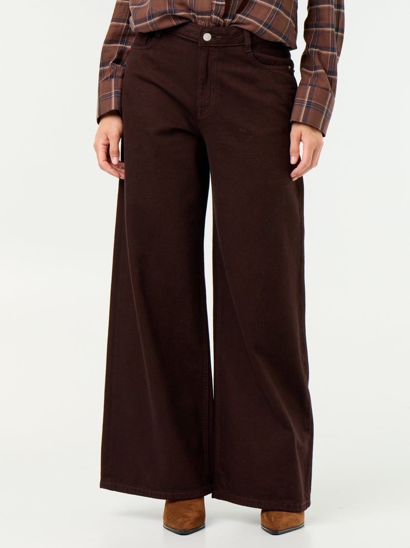 Jean wide leg / coupe large Marron - Kiabi
