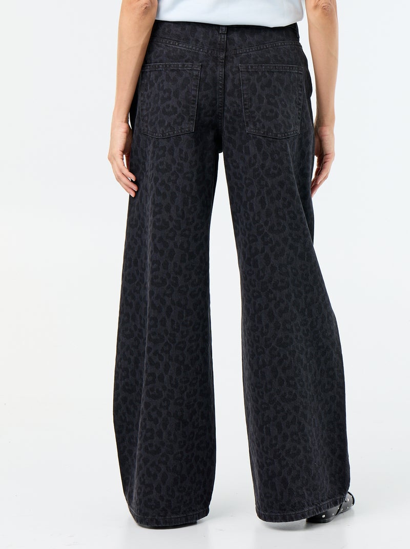 Jean wide leg / coupe large Noir - Kiabi