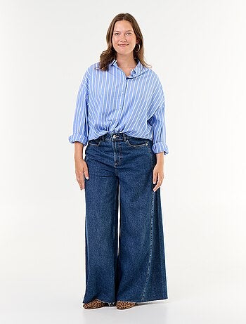 Jean wide leg et bord à cru