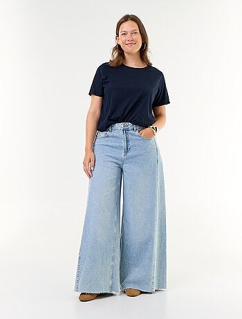 Jean wide leg et bord à cru