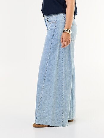 Jean wide leg et bord à cru