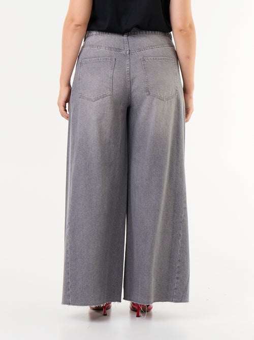 Jean wide leg et bord à cru - Kiabi