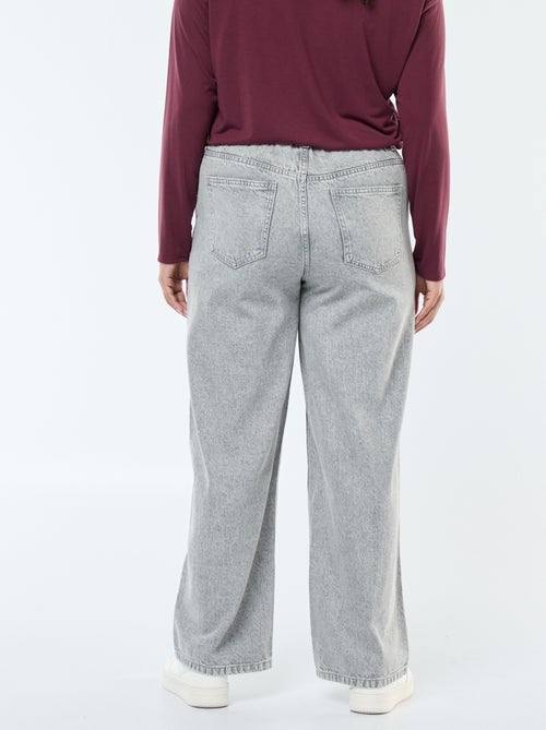 Jean wide leg fit / coupe large et taille élastique - Kiabi