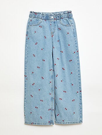 Jean wide leg imprimé fantaisie