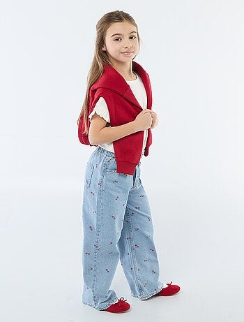 Jean wide leg imprimé fantaisie