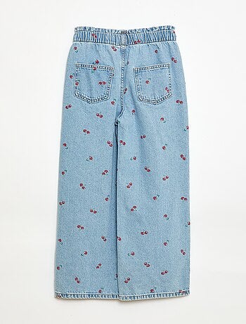 Jean wide leg imprimé fantaisie