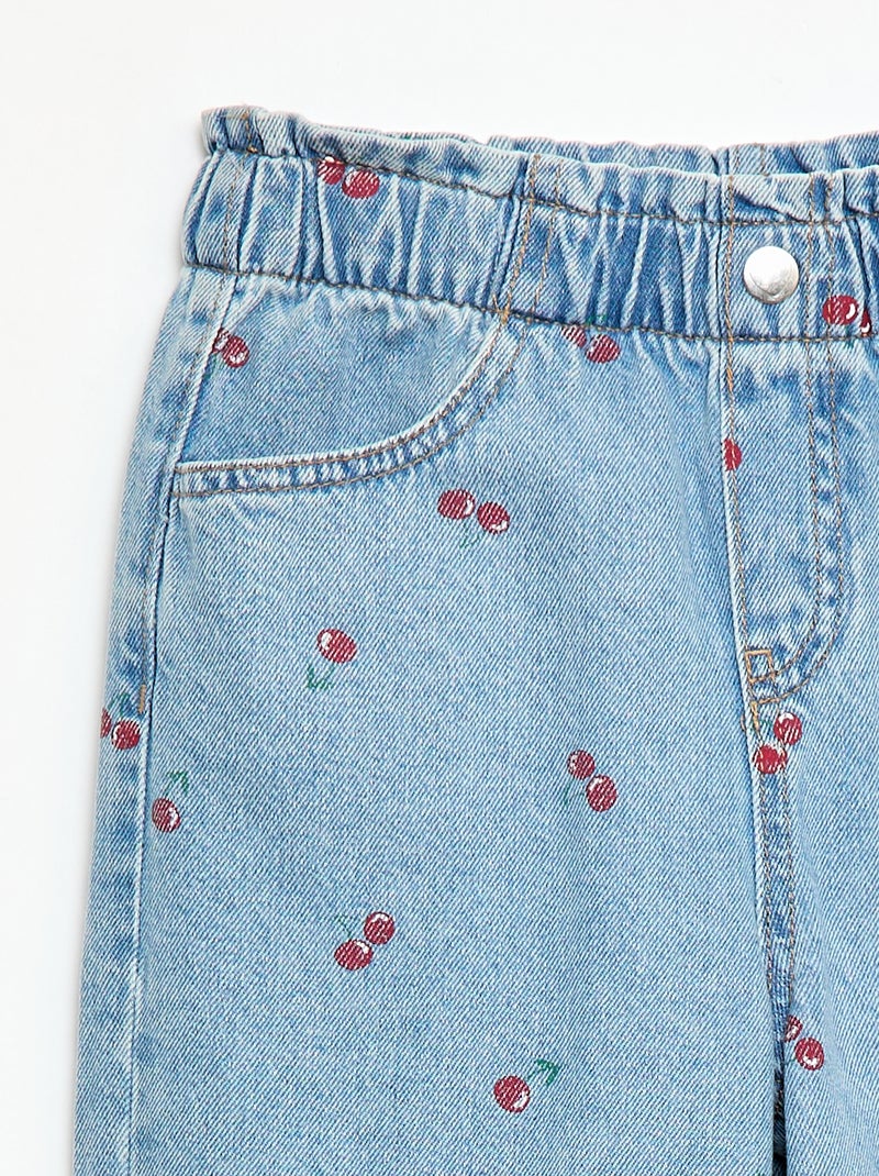 Jean wide leg imprimé fantaisie Bleu - Kiabi