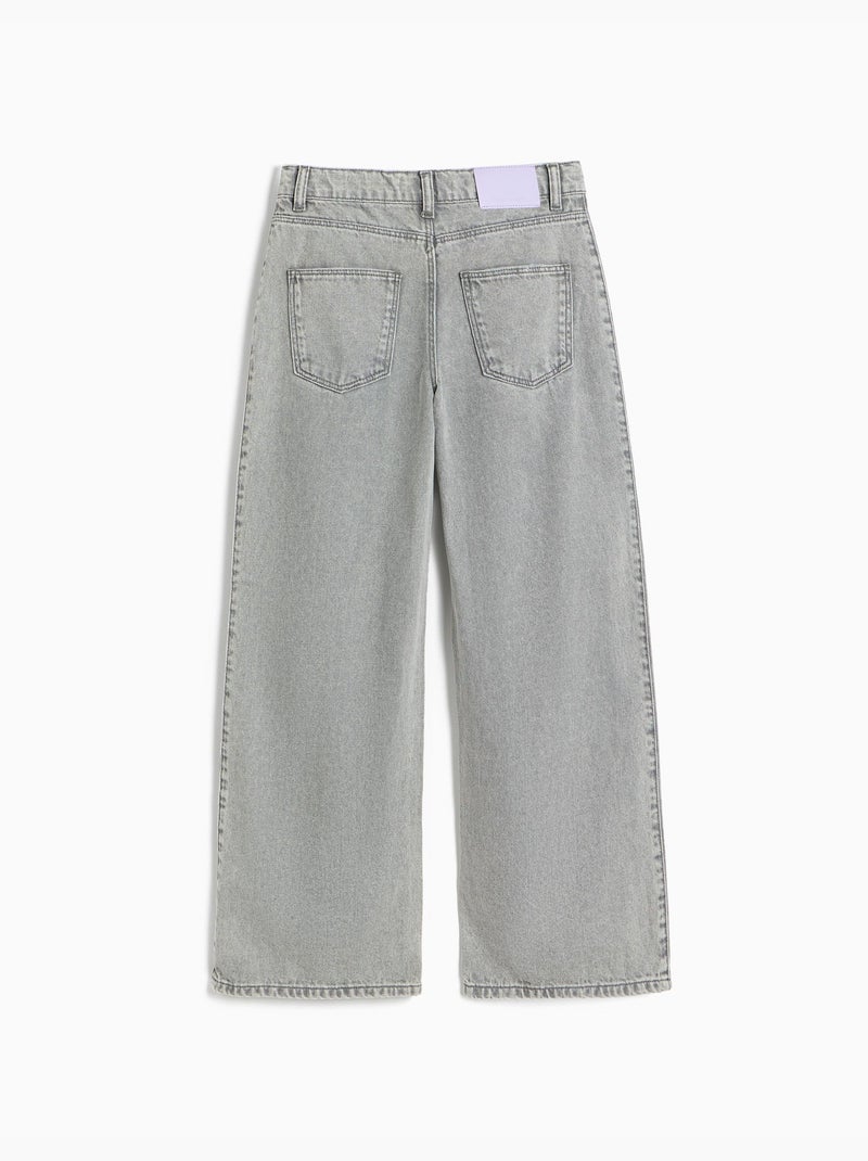 Jean wide leg, mo fashion Gris - Kiabi