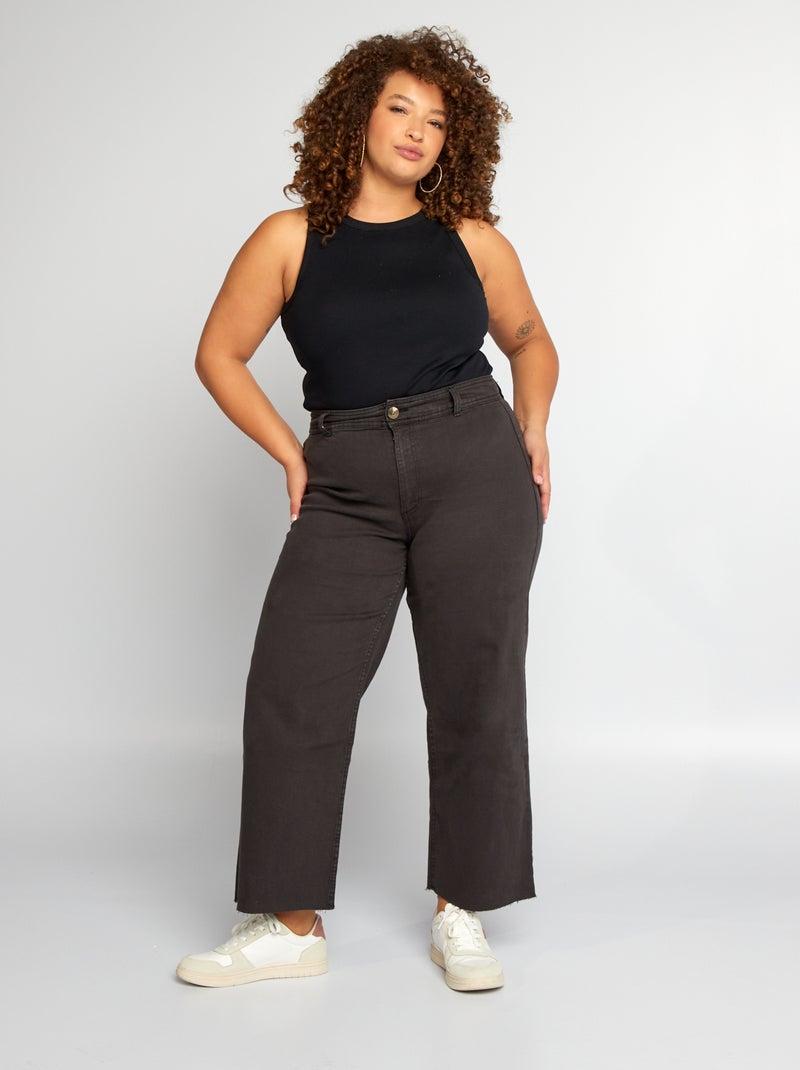 Jean wide leg stretch noir - Kiabi
