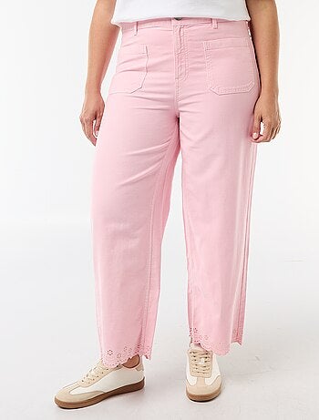 Jean wide leg taille haute avec poches plaquées devant et au dos