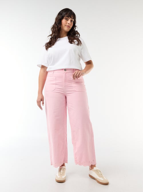 Jean wide leg taille haute avec poches plaquées devant et au dos - Kiabi