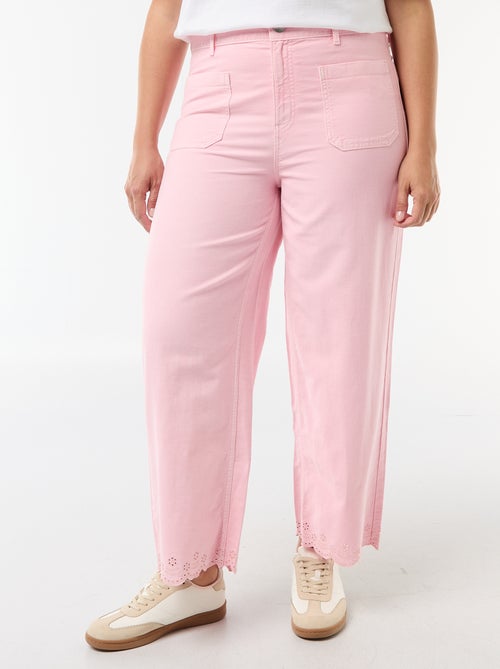 Jean wide leg taille haute avec poches plaquées devant et au dos - Kiabi