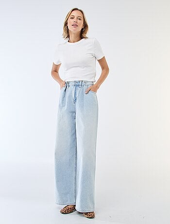 Jean wide leg taille haute