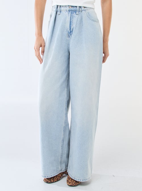 Jean wide leg taille haute - Kiabi