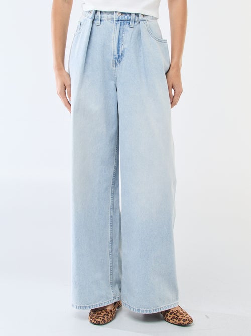 Jean wide leg taille haute - Kiabi