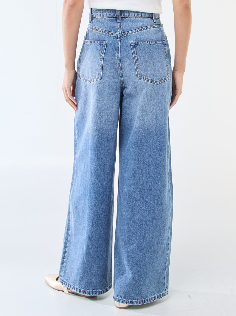 Jean wide leg taille haute Double stone - Kiabi