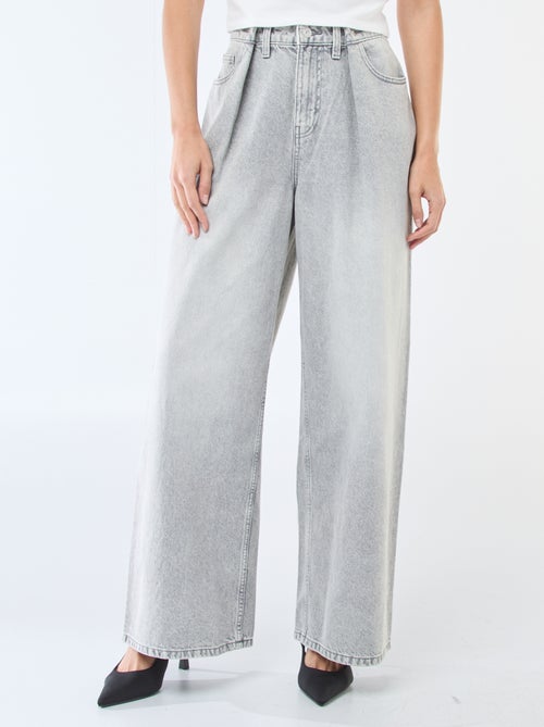 Jean wide leg taille haute - Kiabi