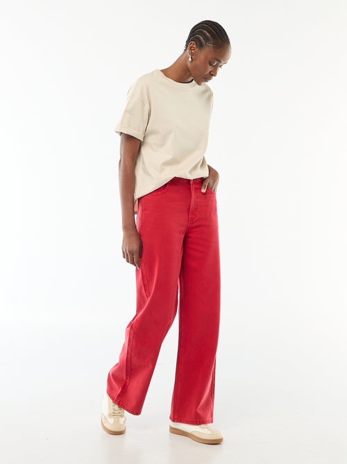 Jean Wide leg taille haute - Kiabi
