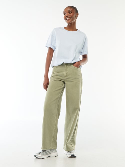 Jean Wide leg taille haute - Kiabi