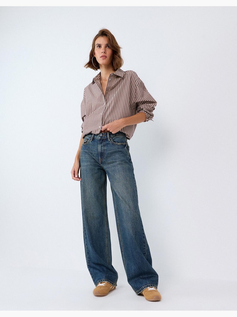 Jeans à jambe large, mo fashion Bleu - Kiabi