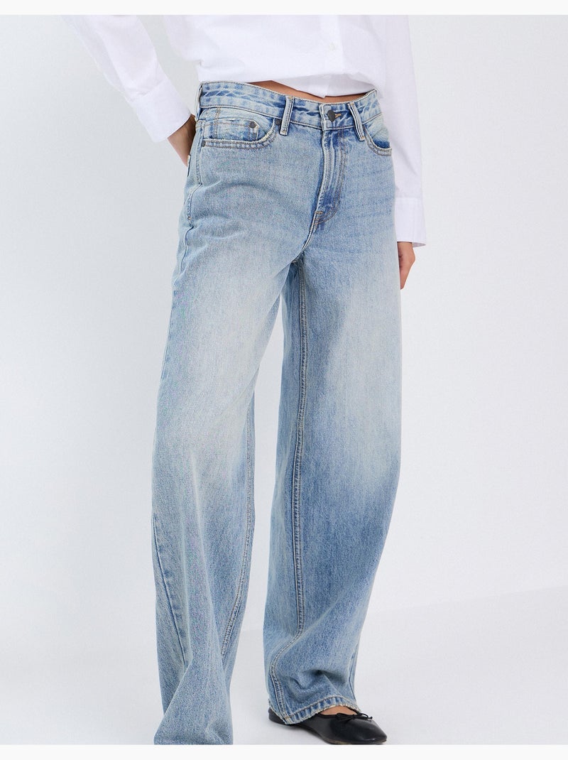 Jeans à jambe large, mo fashion Bleu - Kiabi