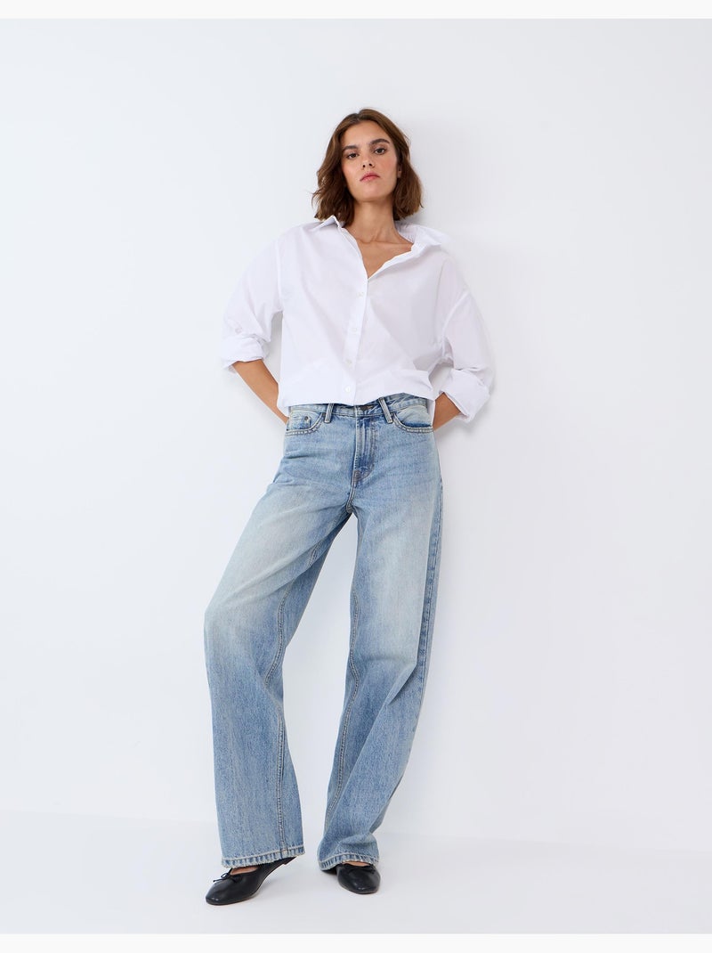 Jeans à jambe large, mo fashion Bleu - Kiabi