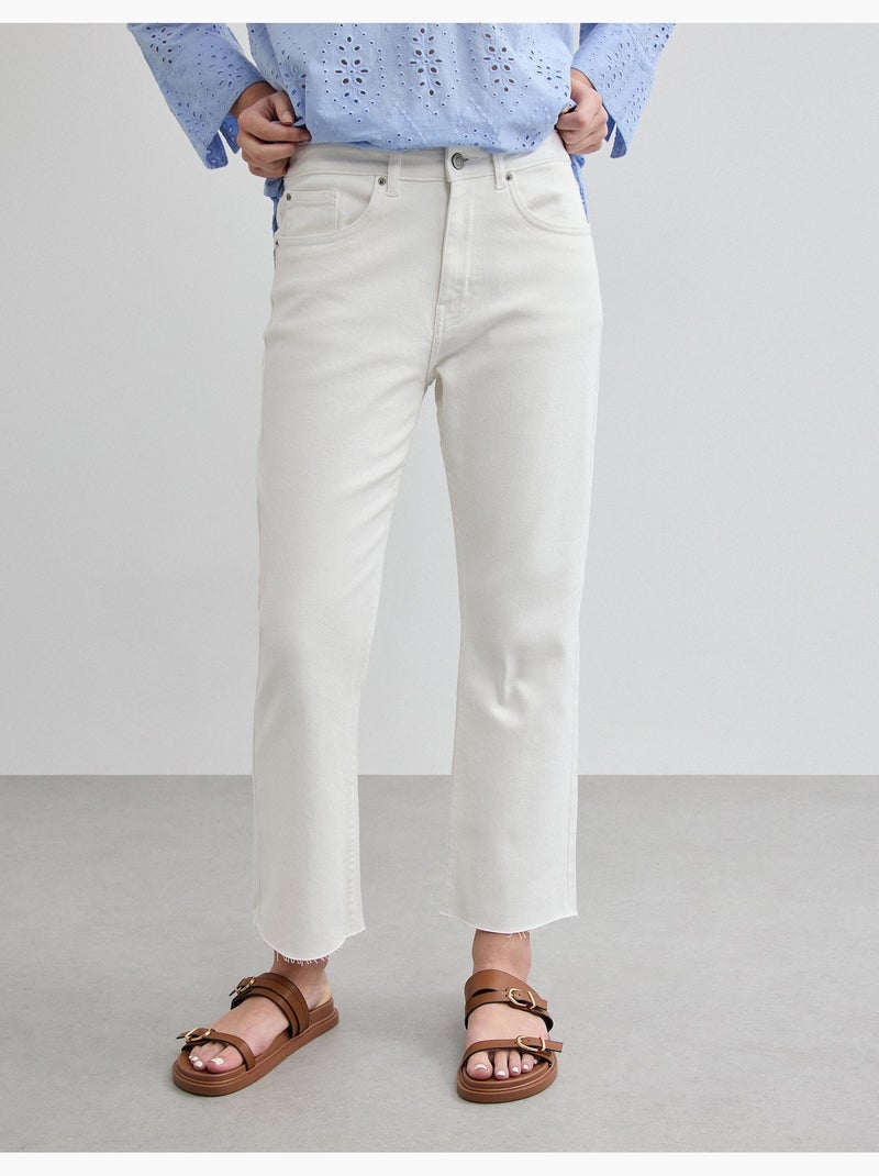 Jeans courts droits, MO Fashion Blanc - Kiabi