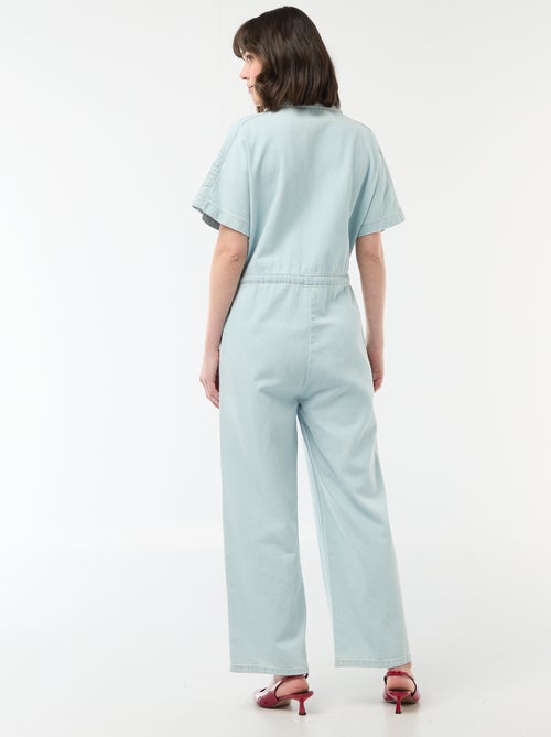 Jeans jumpsuit met korte mouwen - Kiabi
