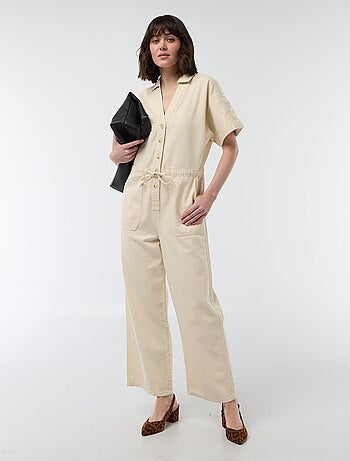 Jeans jumpsuit met korte mouwen