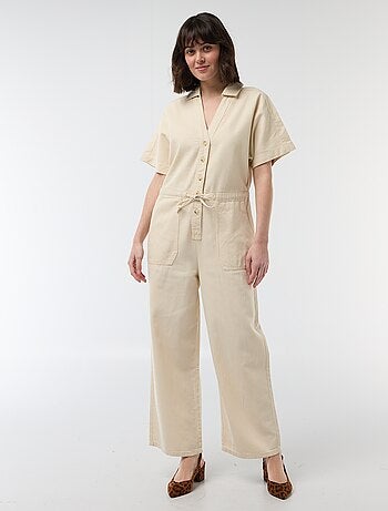 Jeans jumpsuit met korte mouwen