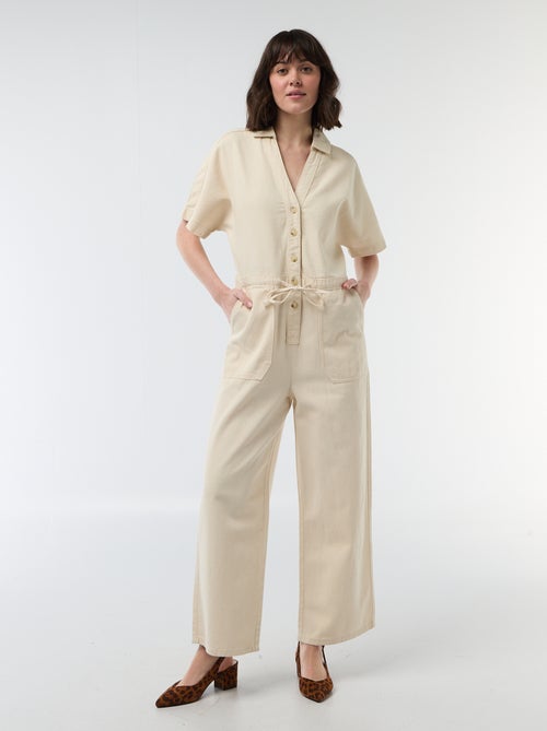 Jeans jumpsuit met korte mouwen - Kiabi