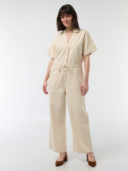 Jeans jumpsuit met korte mouwen - Kiabi
