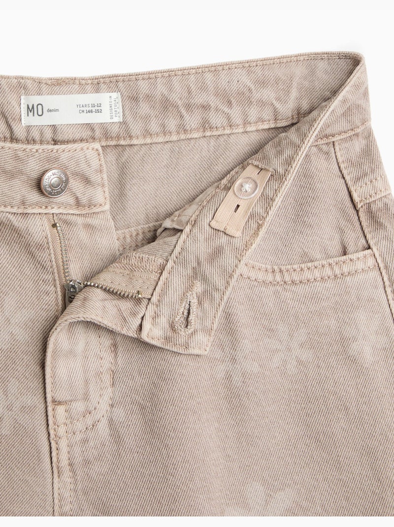Jeans larges jambes – fleurs, mo fashion Gris - Kiabi