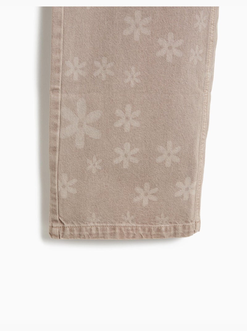 Jeans larges jambes – fleurs, mo fashion Gris - Kiabi