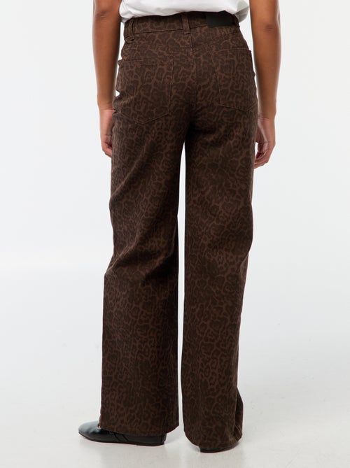 Jeans met brede pijpen en hoge taille - Kiabi