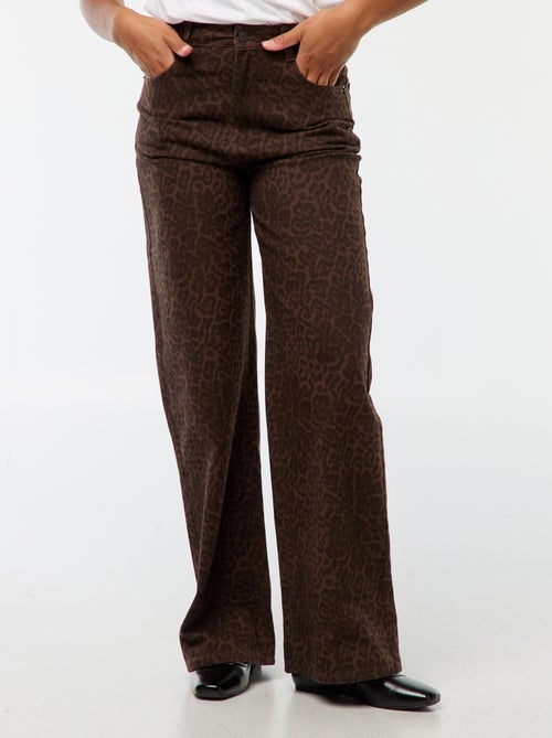 Jeans met brede pijpen en hoge taille - Kiabi