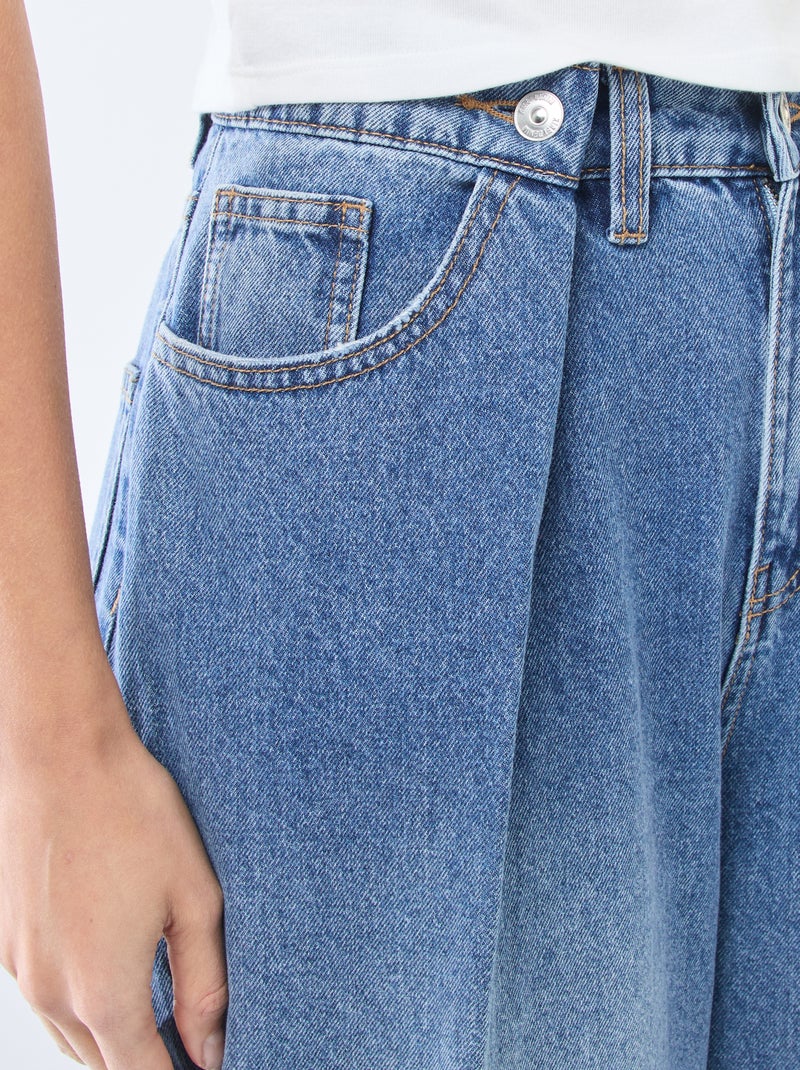 Jeans met brede pijpen en hoge taille Blauw - Kiabi