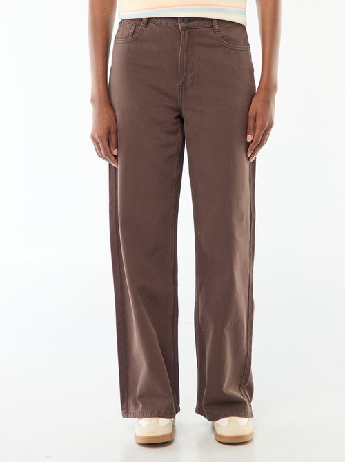 Jeans met brede pijpen en hoge taille - Kiabi