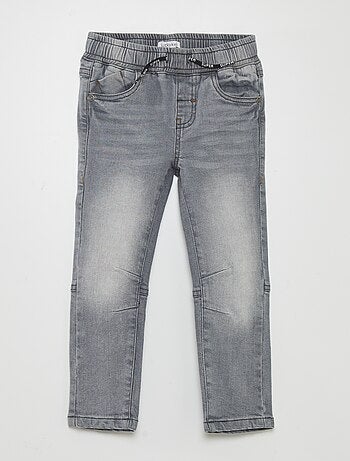 Jeans met elastische tailleband en aantrekkoordje