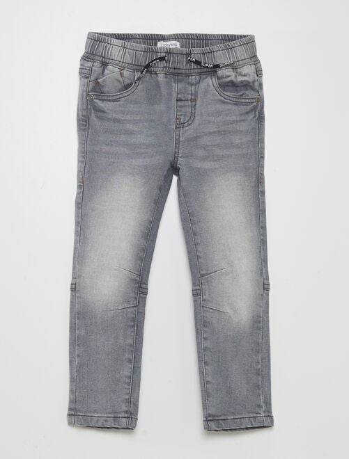 Jeans met elastische tailleband en aantrekkoordje - Kiabi