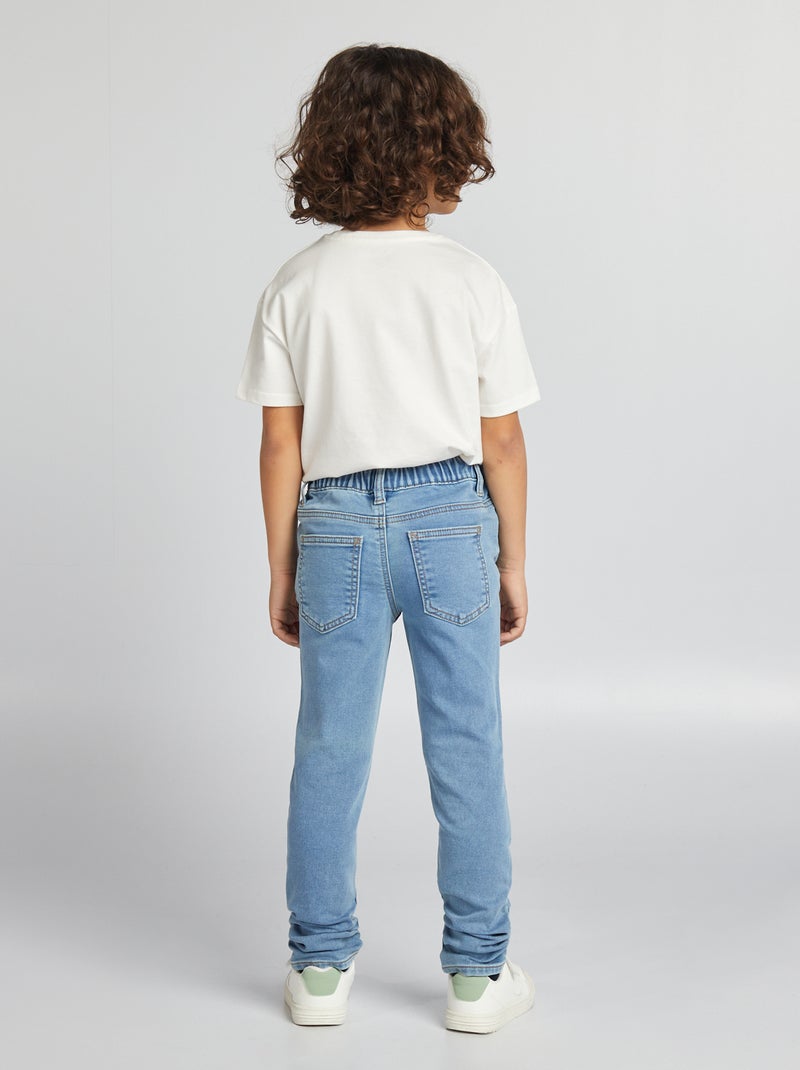 Jeans met elastische tailleband en strikkoordje BLAUW - Kiabi
