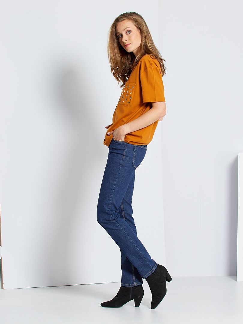 Jeans met hoge taille BLAUW - Kiabi