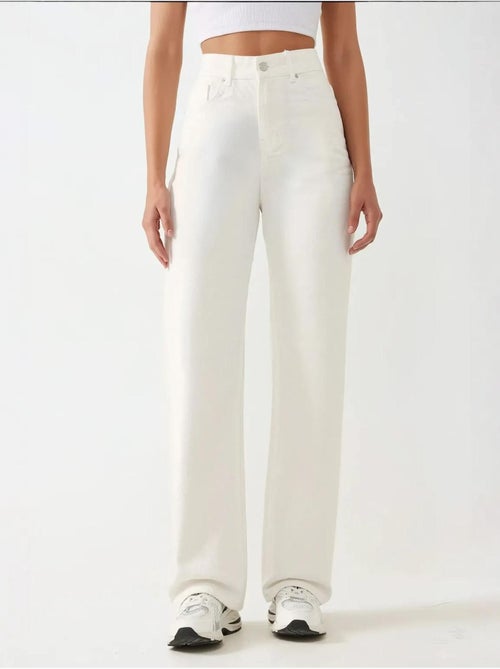 Jeans met hoge taille en rechte pijpen hiccup - Kiabi Jeans met hoge taille en rechte pijpen hiccup - Kiabi
