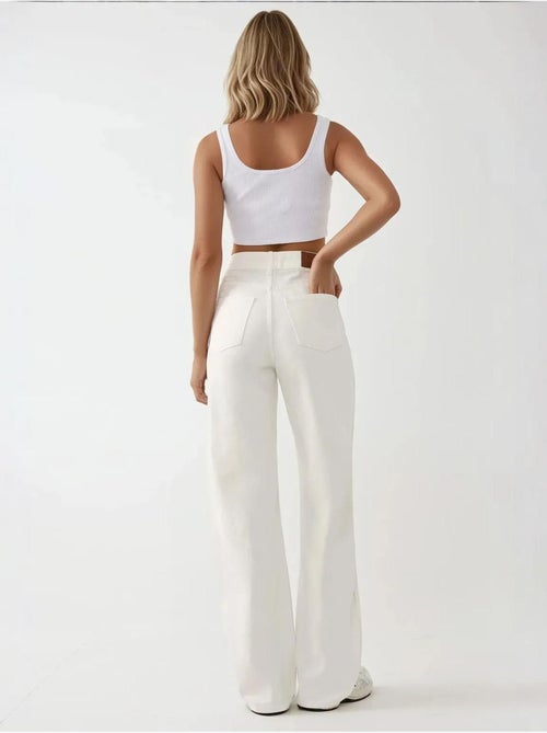 Jeans met hoge taille en rechte pijpen hiccup - Kiabi Jeans met hoge taille en rechte pijpen hiccup - Kiabi