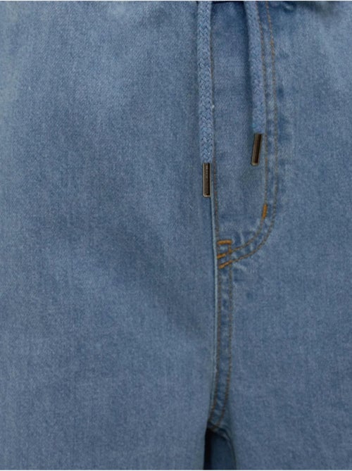 Jeans met koordsluiting met hoge taille en wijde pijpen hiccup - Kiabi Jeans met koordsluiting met hoge taille en wijde pijpen hiccup - Kiabi