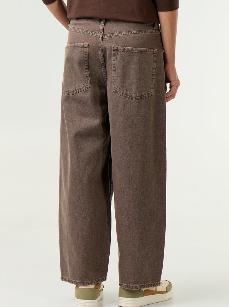 Jeans met super baggy pasvorm Bruin - Kiabi