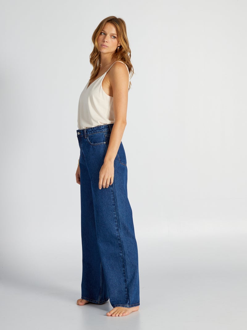 Jeans met wijde pijpen - 30L BLAUW - Kiabi